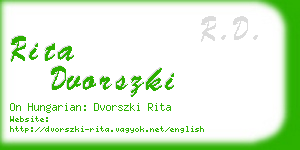 rita dvorszki business card
